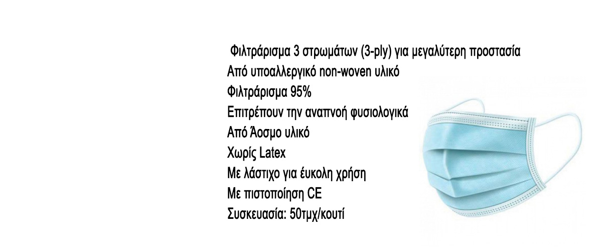 Προσφορά χειρουργικές μάσκες προσώπου 3ply.